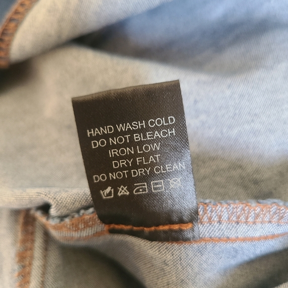 NEW zip front stretch denim mini dress size S - Picture 8 of 8